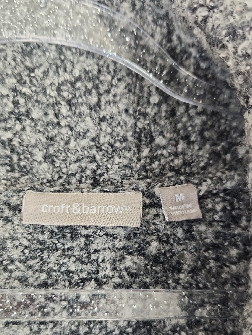 croft & barrow Marled Gray Shawl-Collar Button Sweater - Picture 2 of 16